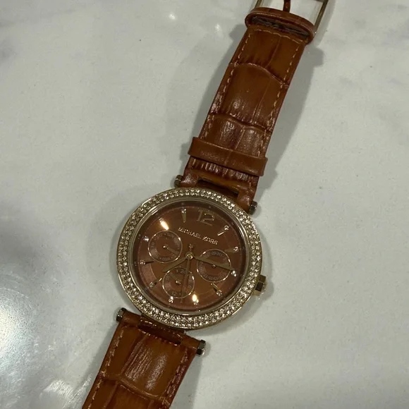 Michael Kors Women's Parker Brown Dial Leather Band Watch - MK2546 - Picture 3 of 5